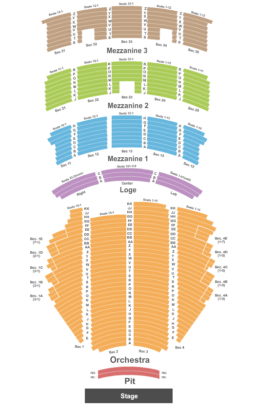 Paramount Theatre Aladdin Seating Chart